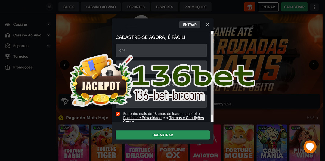 136bet Bônus